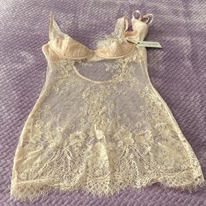 Elegant Lace Chemise in Cream
